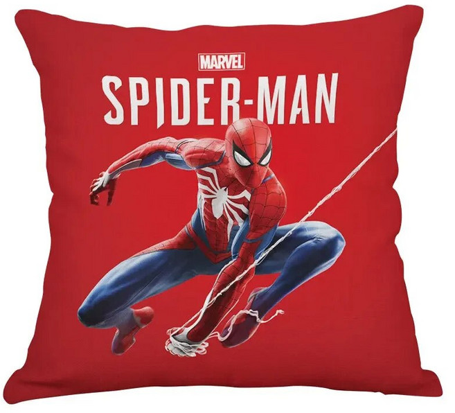 스파이더맨 베개 마블 슈퍼 히어로 쿠션 홈 거실 침대 자동차 선물 45x45cm, 2)BZ2018