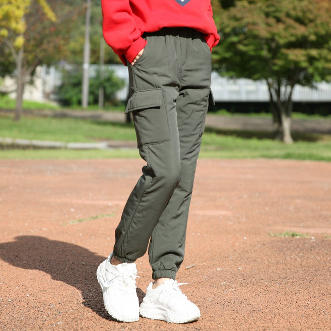 동대문스타일 여성 패딩바지 누빔 카고 조거 밴딩 팬츠 가볍고 보온성 좋은 여자 겨울 방한바지 SW패딩조거