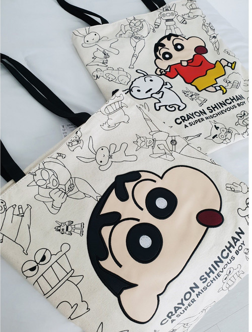 짱구 흰둥이 정품 에코백 숄더백 신짱 노트북 아이패드 가방 옥스퍼드 학생가방