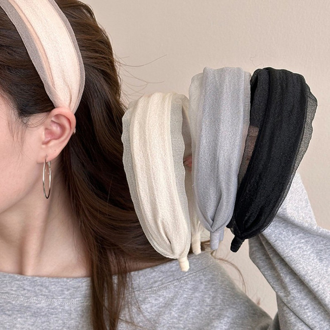 ZMBIRD 4종세트 여성 넓은 망사 귀안아픈 헤어밴드 N501