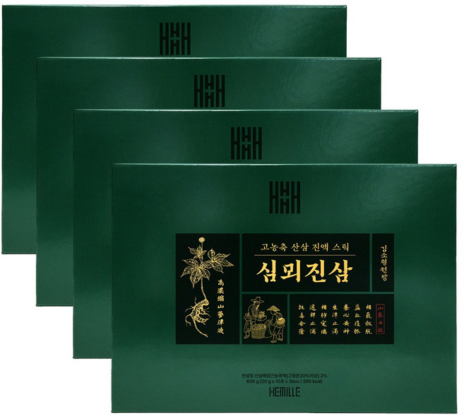 김소형 원장 150년 산삼 배양근 진액 심뫼진삼 농축액 30포, 4박스, 600g