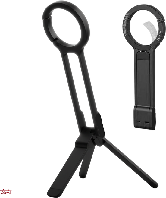 아피고 맥세이프 휴대폰 삼각대 들고 세우고 방송 촬영 여행 마그네틱 거치대, 블랙