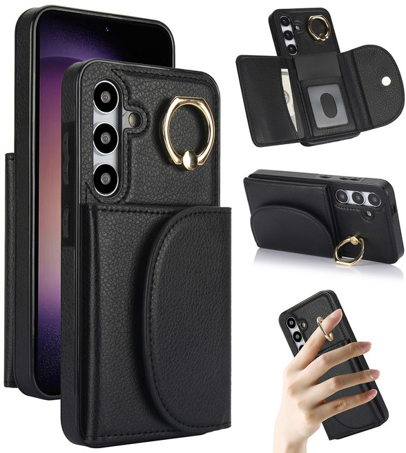 복우롱 갤러시 지갑형 거치대 링 가죽 휴대폰 케이스(OA006)