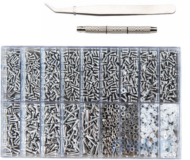 DOMO 안경 나사 키트 20종 너트 드라이버 와셔 핀셋 부품