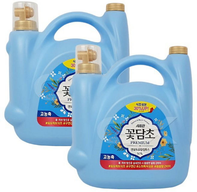 샤프란 꽃담초 섬유유연제 연꽃 유칼립투스향 g, 5.7L