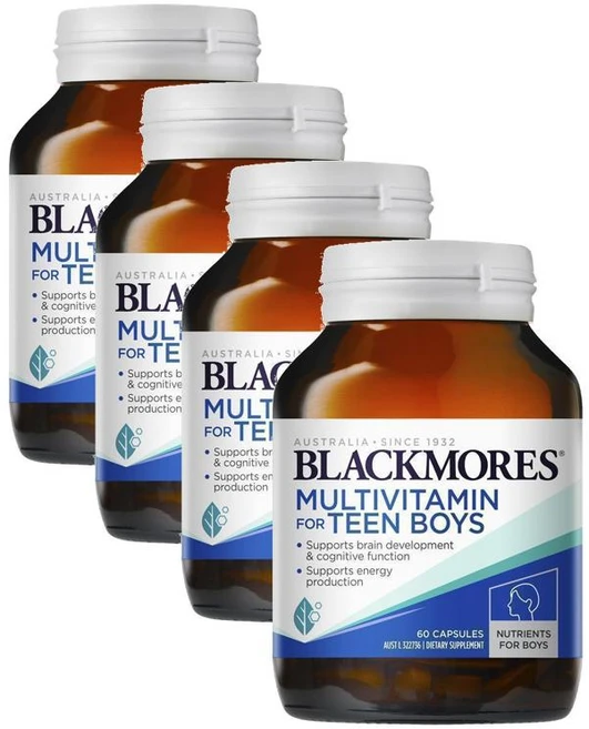 블랙모어스 멀티비타민 포 틴 보이 종합비타민 Blackmores Multivitamin for Teen Boys, 4개 - 쿠팡