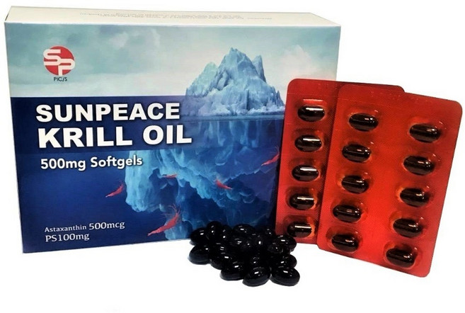 盛沛 SUNPEACE 磷蝦油軟膠囊 500mg 蝦紅素 500mcg, 60個, 1份