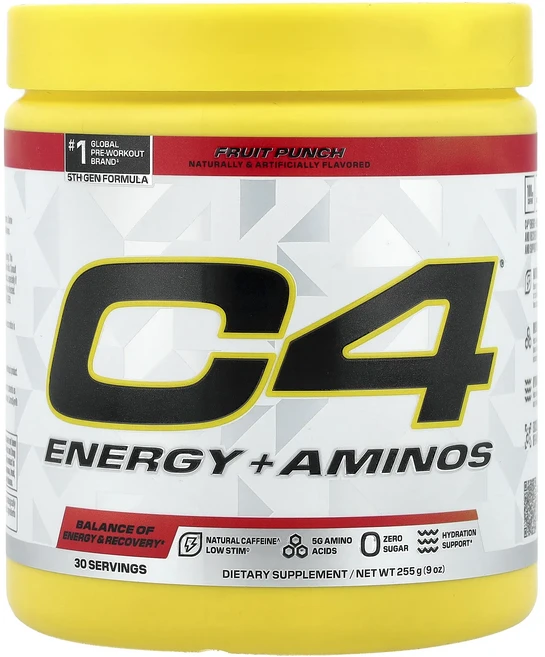 새해 첫좋은선물 C4 / Cellucor C4® 에너지 + 아미노산 과일 펀치 255g(9oz) 제대로 할인합니다, C4CellucorC4에너지아미노산과일펀치255g9oz, 255g, 1개 - 쿠팡
