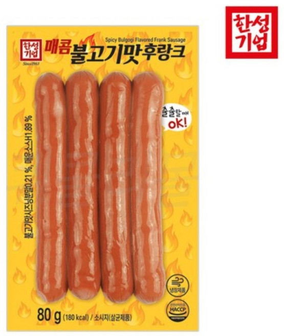 [비에스푸드몰]한성 매콤 불고기맛 후랑크, 15개, 80g