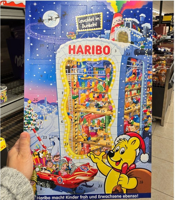 하리보 크리스마스 어드벤트 캘린더 젤리 300g Advent Calendar Christmas, 1개