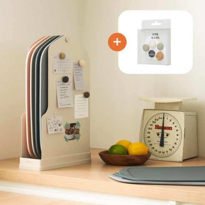 모도리 깔끔도마세트+조약돌 마그네틱 5종, 세트(TPU 소1p+TPU 중2p+거치대), 사과가 콩 세트