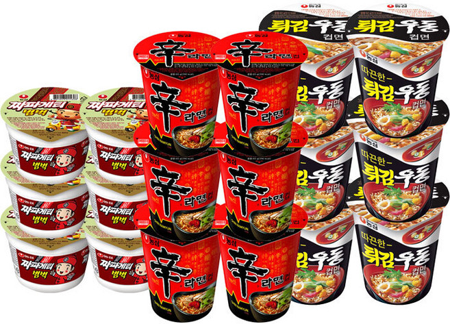 농심 컵라면 혼합 18 (신라면6+튀김우동6+짜파게티범벅6), 1개, 18개