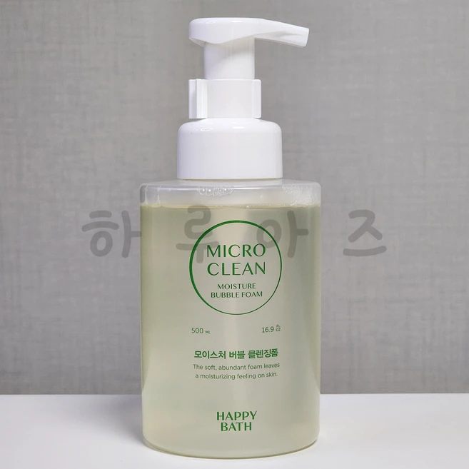 하루아즈 해피바스 마이크로 클린 모이스쳐 버블 클렌징폼 500ml x 1 코스트코 대용량 저자극, 1개 - 쿠팡