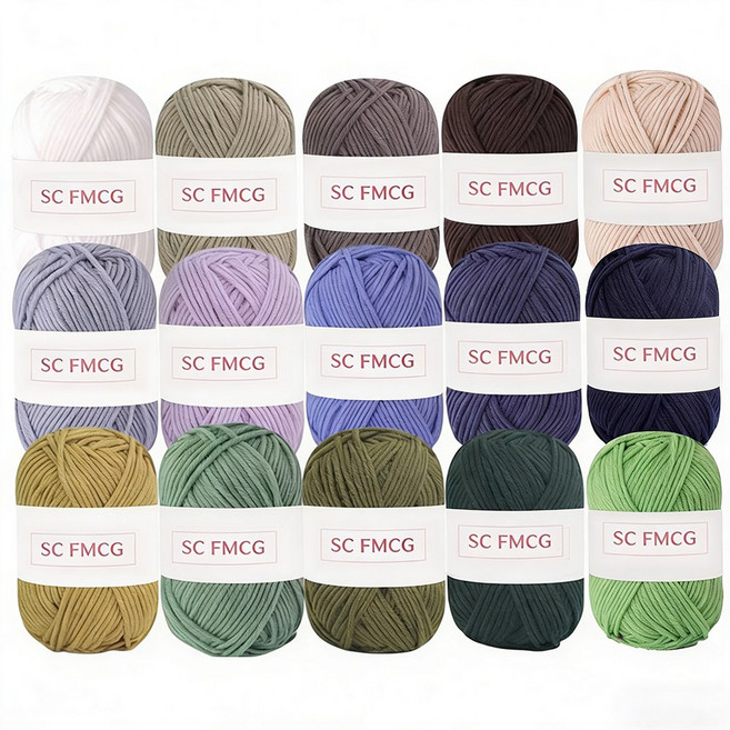 SC FMCG 컬러풀 털실 뜨개실, 15개, 04세트
