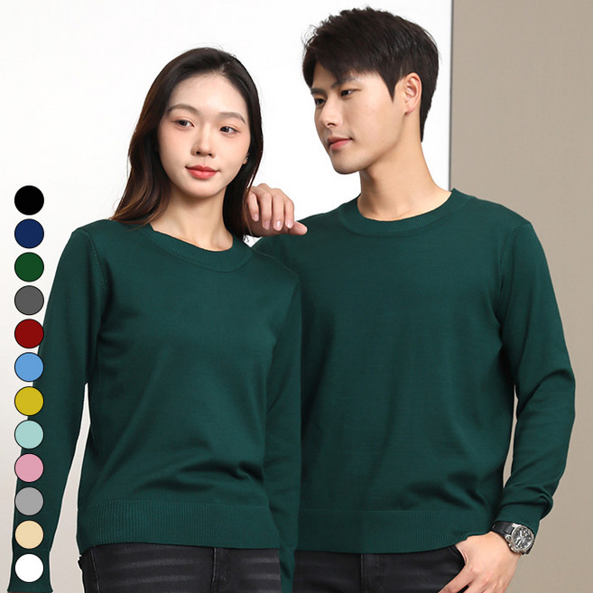 텐클로 빅사이즈 (85~120) 남여공용 라운드 넥 스판 비스코스 니트 티셔츠