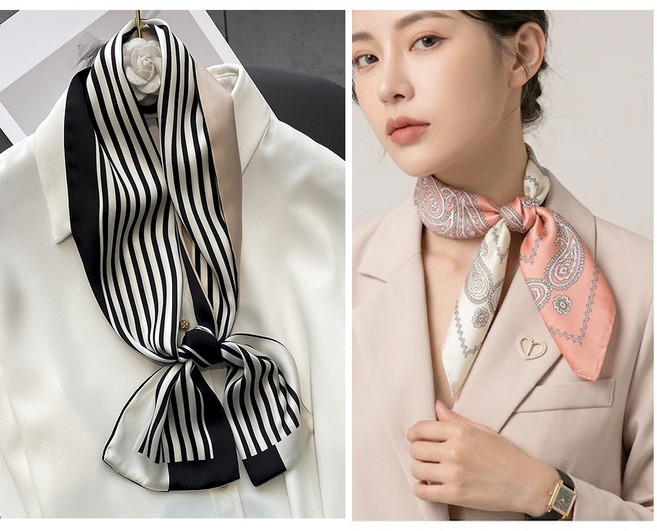 1+1 모던 데일리 롱스카프와 쁘띠스카프의 만남 봄 가을 겨울 여성 남성