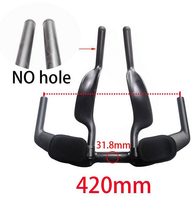 트랙바 보조핸들바 일체형 트라이바 TT바 드롭바 카본, 1개, 전기 변속 420mm 핸들바 + 휴식 핸들바