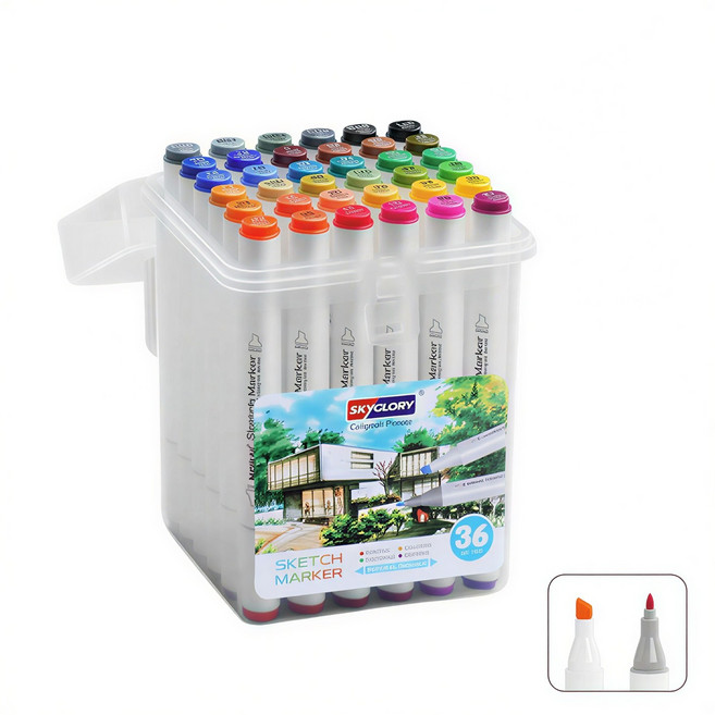 아이라 더블헤드 컬러 아크릴 마커펜 대용량 드로잉 예술 디자인, 1개, 36색