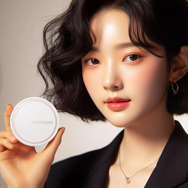 위치스파우치 세럼 BB 쿠션 파운데이션 21호 라이트베이지 SPF38 PA++ 모공 커버 톤업, 1개, 21ライトベージュ