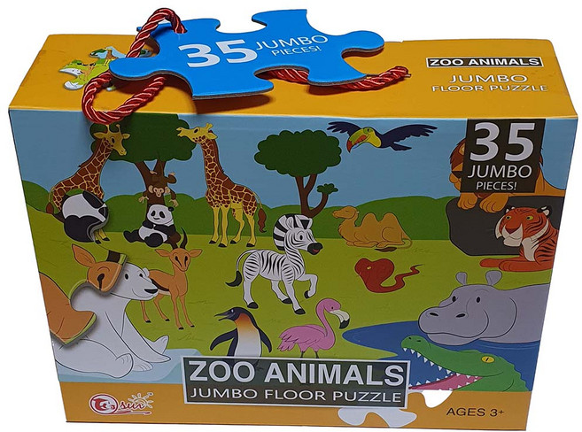 직소퍼즐 35p 동물/ 판퍼즐 유아퍼즐 종이퍼즐 교육 학습놀이 게임완구 그림맞추기 어린이선물, 1개