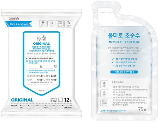물따로 물티슈 오리지날 휴대용 (12매/12set), 12개, 12매