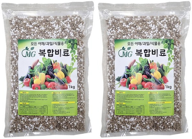 모든 야채과일식물용 복합비료 식물영양제, 1kg, 2개