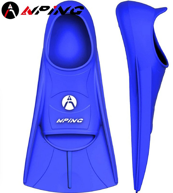 【ANPING】, 矽膠訓練短蛙鞋-藍,XL(42-44)