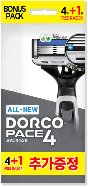 도루코 페이스4 4중날 일회용 면도기, 5개입, 3개