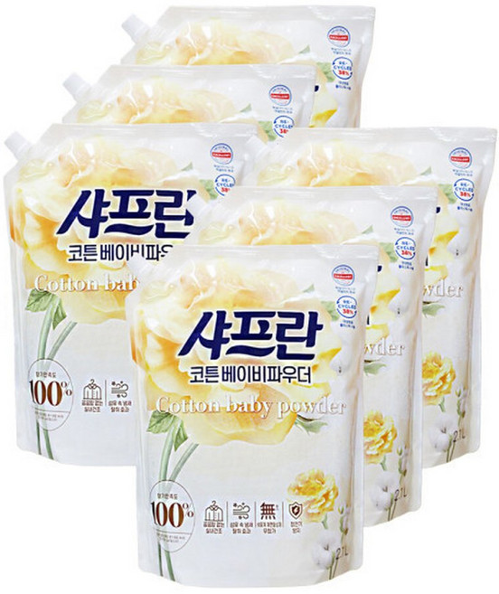 엘지 샤프란 섬유유연제 코튼 앤 크림 2.1L 6개