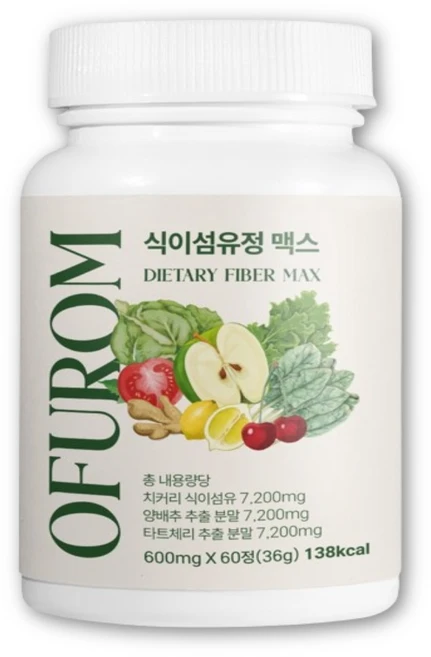 오퓨롬 식이섬유정 맥스, 1박스, 60정 - 쿠팡
