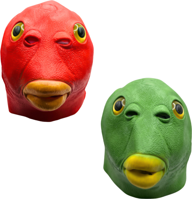 티스메아 외계인 가면 물고기 할로윈 파티, 2개, 레드+그린