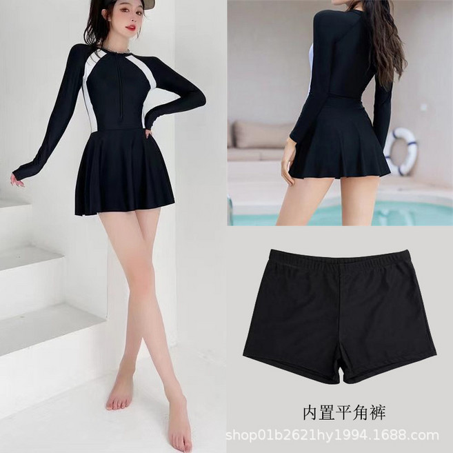 裙式泳衣女保守夏季女款遮肚顯瘦女式游泳衣裙式泳裝, L