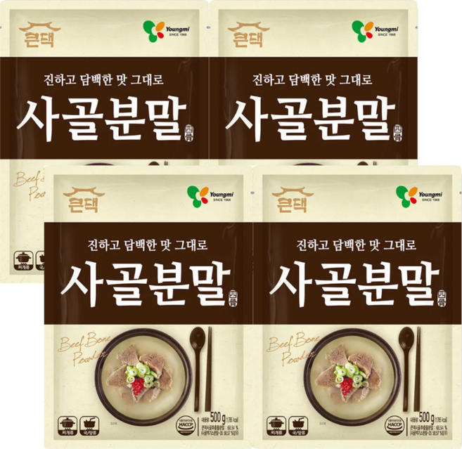 Youngmi 큰댁 사골분말, 500g, 4개