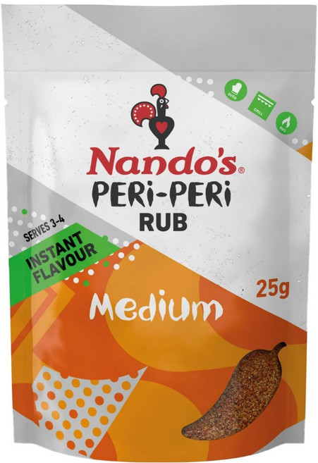 난도스 페리페리 미디엄 럽 스파이스 치킨 시즈닝 양념 25g Nando's Medium Rub Spice Seasoning, 1개