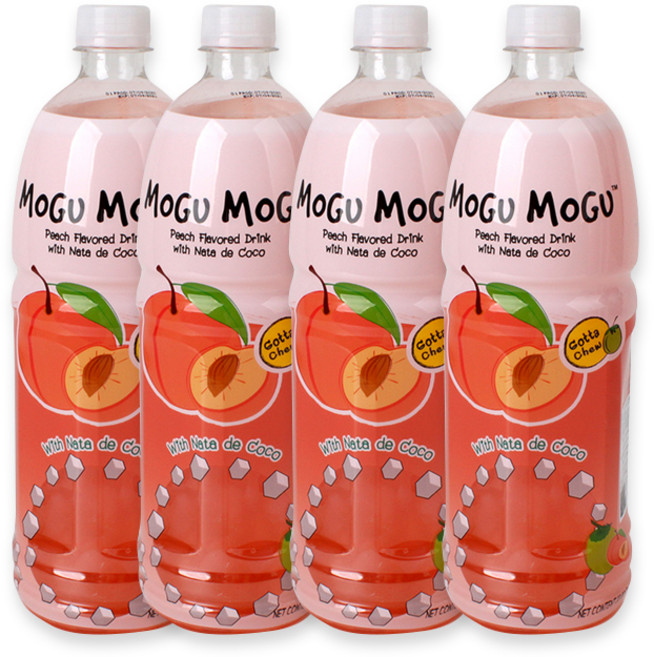 모구모구 코코넛 과일음료 1L 4개(리치맛 복숭아맛), 4개