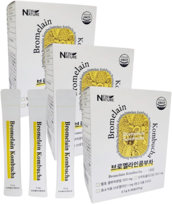 발효효소 브로멜라인콤부차 30포 x 3개 발효콤부차분말 효소식품, 171g