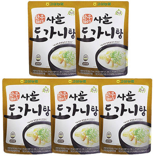 [고삼농협] 착한들 한우사골도가니탕, 5개, 500g