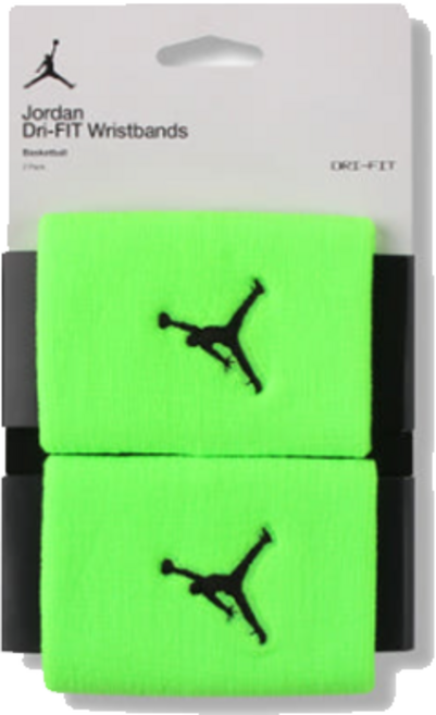 나이키 조던 점프맨 아대 AC4094-328 손목밴드, 1세트, 형광/블랙