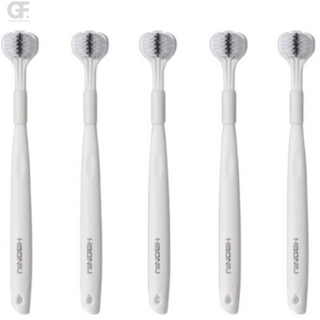굿포머스 클린업 3D 칫솔 5p(화이트) 부드러운칫솔모