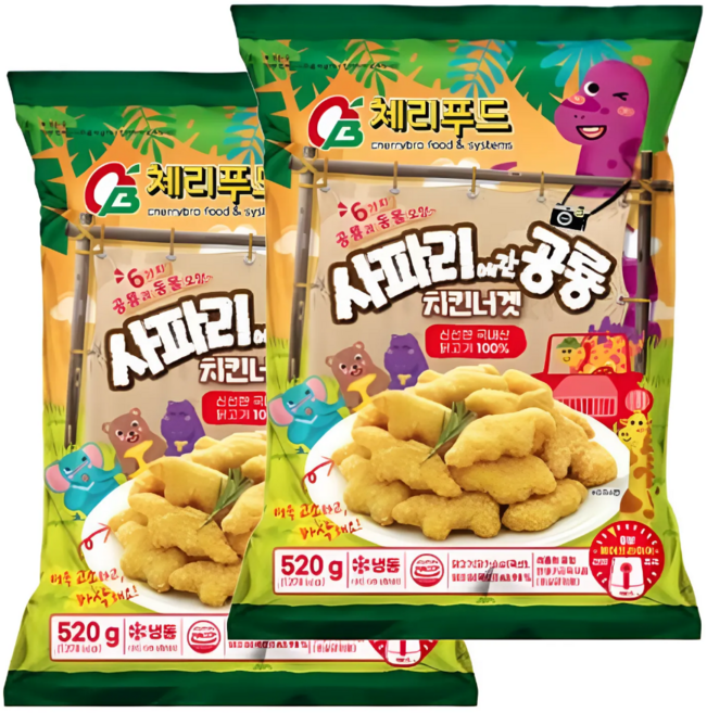 저염 순살 치킨너겟 사파리에간 공룡 520g x 2개