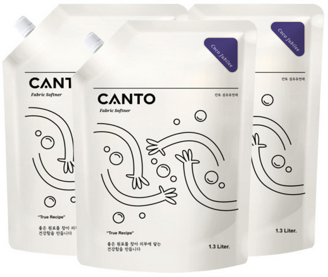 ()칸토 고농축 프리미엄 섬유유연제 1.3L 코코쥬빌레 머스크향, 3개