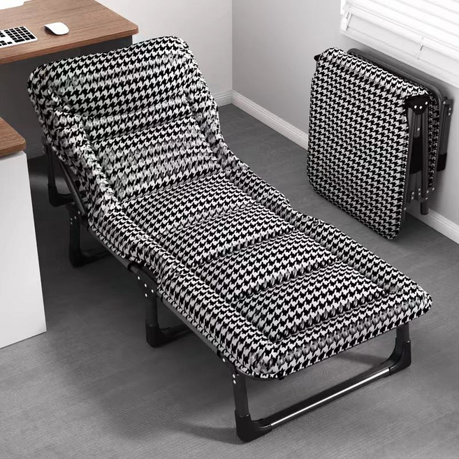 Masarry 낮잠 수면 휴식 접이식 간이침대 1인용 침대 이동식 침대 슈퍼싱글 침대, 체크패턴