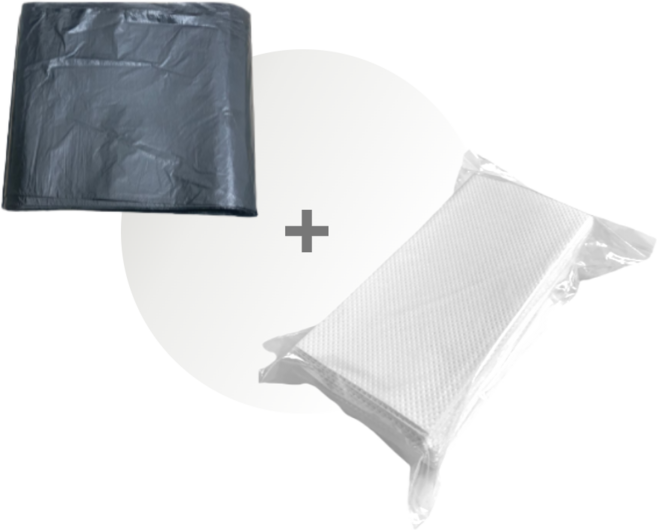 소변 응고 티슈 변기 전용 비닐봉투 세트 휴대용 캠핑용 소변응고제 비닐봉지 차박 노지 캠핑 준비물, 가성비 세트(소변응고티슈50매+비닐50매), 1세트