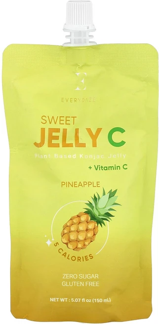 Everydaze Sweet Jelly C Plant Based Konjac Jelly Pineapple 5.07 fl oz 150 ml, Everydaze, Sweet Jelly C, Plan, 1개, 150ml - 쿠팡