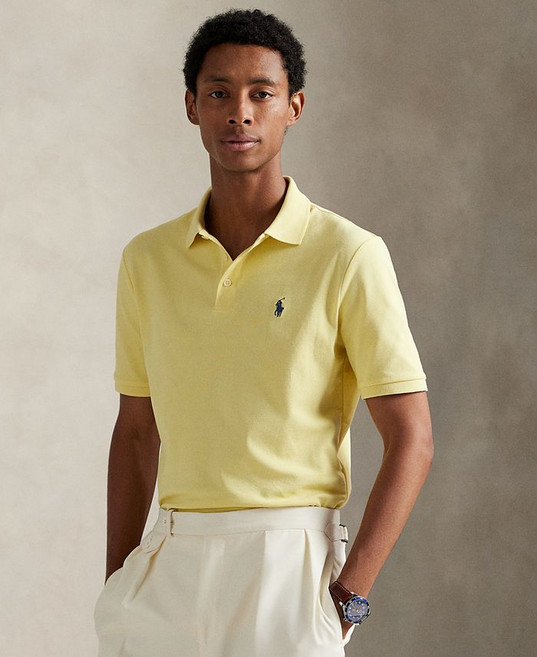 Polo Ralph Lauren 남성용 클래식핏 스트레치 메쉬 폴로 셔츠 - Wicket Yellow 248622