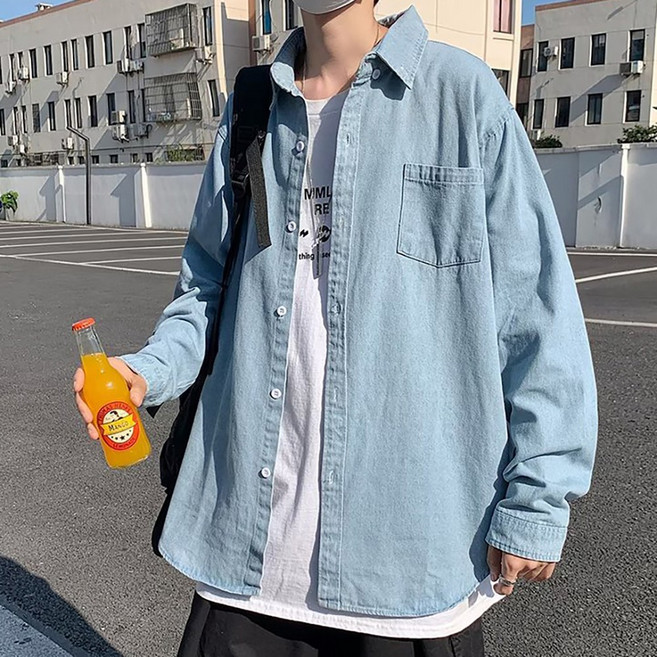 사은품 증정 바빌론 남성 탄탄한 데님셔츠(2color)