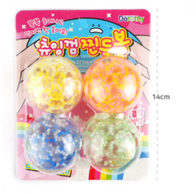 에코에듀 찐득볼 말랑이 4개입 지름 4cm 어린이선물, 1세트