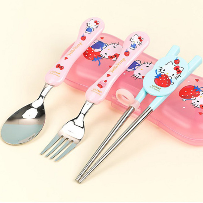 헬로키티 스푼포크케이스세트-익스슬림 교정용스텐 SC8616 (S0473), 1개