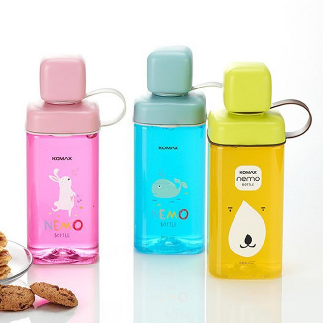 어린이 동물 물병 핑크토끼 고래 잡기쉬운 쪽쪽이 유아텀블러, 핑크 곰, 1개