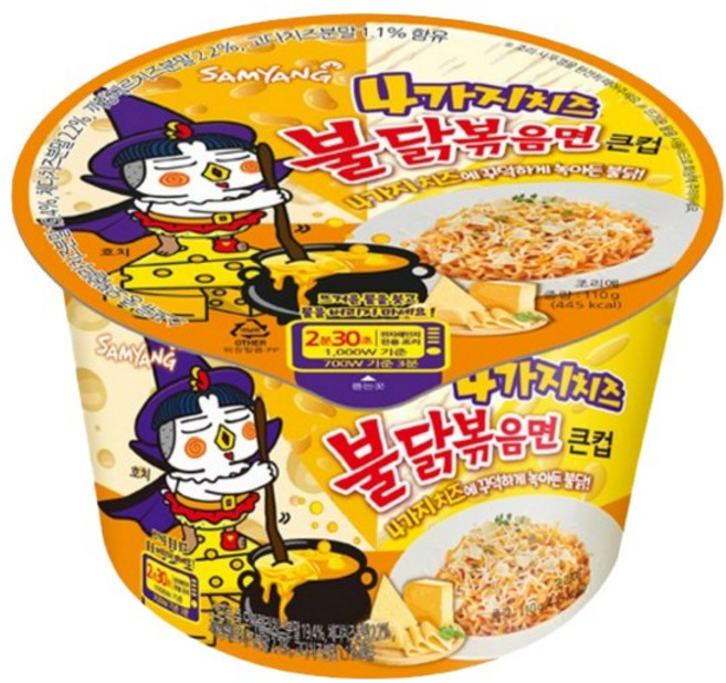 불닭볶음면 4가지 치즈 큰컵 110g, 1개